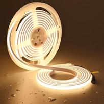 TOPAI COB COB LED juosta 5 m šiltai balta, atspari vandeniui 24 V, labai ryški 1200 LM/M CRI>92, neoninė LED juosta 10 mm pločio 480LED/M, lipni, pjaustoma, skirta miegamajam, svetainei