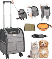 VEVOR Dog Trolley Sulankstoma kuprinė šunims Max. 8,1 kg apkrovos talpa Transportavimo krepšys Pagamintas iš 600D Oksfordo audinio Vežimėlis šunims su 5 kišenėmis Augintinių vežimėlis idealiai tinka kelionėms automobiliu ar išvykoms.