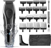 WAHL "Aqua Blade" ražienų ir barzdos žoliapjovė įkraunamas vyrų priežiūros rinkinys Visiškai plaunamas drėgnas sausas barzdos priežiūros rinkinys juodas