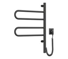 Elektrinis pasukamas rankšluosčių džiovintuvas su termostatu FOUETTE 60W 65x49 cm juodas