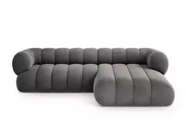 Velvet Right Corner Sofa, "Koge", 5 Seats, 270x165x70 Made in Europe