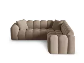 Velvet Symmetrical Corner Sofa, "Treno", 3 Seats, 240x240x70 Made in Europe