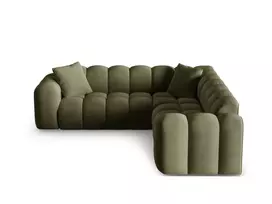 Velvet Symmetrical Corner Sofa, "Treno", 3 Seats, 240x240x70 Made in Europe