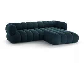 Velvet Right Corner Sofa, "Koge", 5 Seats, 270x165x70 Made in Europe