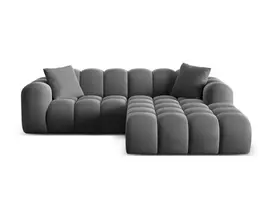 Velvet Right Corner Sofa, "Treno", 3 Seats, 240x184x70 Made in Europe