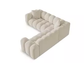 Velvet Symmetrical Corner Sofa, "Treno", 3 Seats, 240x240x70 Made in Europe
