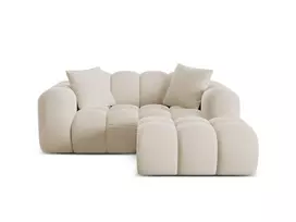 Velvet Right Corner Sofa, "Treno", 2 Seats, 180x164x70 Made in Europe
