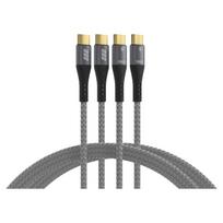 EFB Elektronik USB-C Kabelset 100W PD 3.0 5A E-Marker Chip 2x1m grau - Digital/Daten (USB-CC-00005)