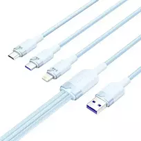 Vention CTRLG 3-in-1 data transfer and charging cable | USB-A to USB-C/Lightning/Micro USB | 120W | 1.5m | blue
