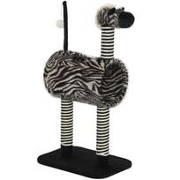 Katės draskyklė zebra dizainas, tunelis Ø25 cm, 93 cm, juoda+balta