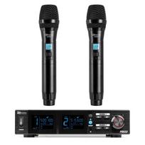 „Power Dynamics PD522 UHF“ belaidžių mikrofonų rinkinys su 2 rankiniais mikrofonais