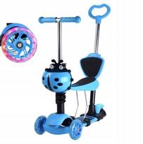 Multifunkcinis 5in1 paspirtukas su sėdimąja dalimi Scooter, mėlynas