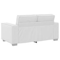 Balta 120 cm Dvivietė sofa iš dirbtinės odos