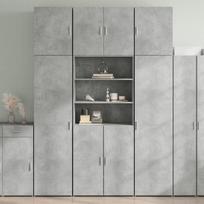 vidaXL Komoda, betono pilkos spalvos, 80x42,5x249cm, apdirbta mediena