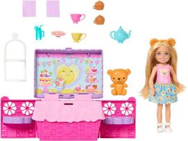 Lėlių rinkinys Barbie Chelsea JJB40 pikniko krepšys, arbatos vakarėlio aksesuarai, maža lėlė