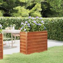 Aukštas sodo lovelis rūdžių 100x40x77cm Corten plienas