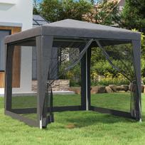 Proginė palapinė su 4 sienomis antracito 25x25m HDPE