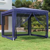 Proginė palapinė su 4 tinklinėmis sienomis mėlyna 3x3m HDPE