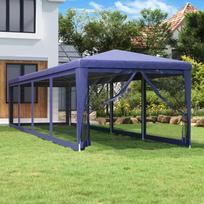 Proginė palapinė su 10 tinklinių sienų mėlyna 3x12m HDPE