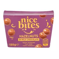 Lazdyno riešutai pieniniame šokolade NICE BITES, 130 g
