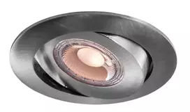 LED plonas šviestuvas 5W DIMM CCT 400Lm 55° CRI 90 be mirgėjimo, išpjovos diametras 70-75mm (įtrauktas vidinis maitinimo šaltinis), šlifuotas nikelis