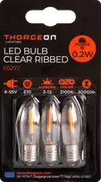 LED lemputė su skaidriu įsiūtu, 0,2W, E10, 8-55V, 12Lm, 2100K