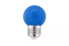LED spalvota lemputė 1W E27 G45 240V 10Lm PC mėlyna