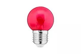 LED spalvota lemputė 1W E27 G45 240V 10Lm PC raudona skaidri FILAMENT U