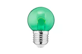LED spalvota lemputė 1W E27 G45 240V 20Lm PC žalia skaidri FILAMENT U