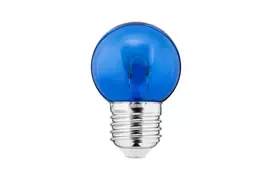 LED spalvota lemputė 1W E27 G45 240V 10Lm PC mėlyna skaidri FILAMENT U