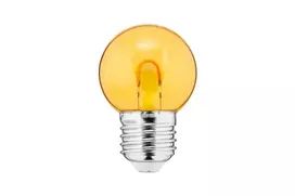 LED spalvota lemputė 1W E27 G45 240V 55Lm PC geltona skaidri FILAMENT U