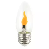 LED mirganti liepsnos šviesa 0,5W E27 B35 1800K 8lm Skaidi