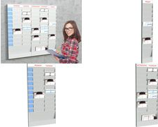 PAPERFLOW Wand-Büroplaner 20 Fächer, A4, Erweiterungselement grau, aus hochwertigem, kratz- und schlagfestem Polystyrol, - 1 Stück (PS20A4.02)