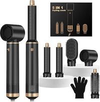 "Airbrush 5 in 1", plaukų džiovintuvas 5 in 1, plaukų stiliatorius 5 in 1 su plaukų džiovintuvu, tiesinimo šepetys, oro srauto garbanojimo geležis, terminis šepetys, tiesinimo šepetys džiovinimui, garbanojimui, tiesinimui