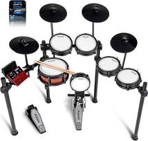 "Alesis Nitro Pro XL" 10 dalių būgnų rinkinys su tyliomis dviejų zonų tinklinėmis pagalvėlėmis, 500 autentiškų BDD garsų, "Bluetooth", "Drumeo", USB-MIDI