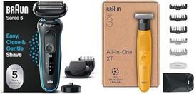 "Braun Series 5" elektrinių skustuvų rinkinys "Braun Series 5" elektrinė įkrovimo stotelė vyrams, drėgnas ir sausas, skustuvas, pagamintas Vokietijoje + "Braun Series XT3 All-in-One", skustuvas, barzdaskutė, kirpimo ir skutimosi prietaisas
