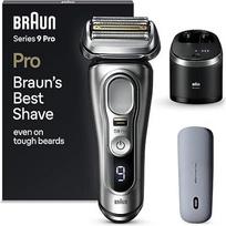 "Braun Series 9 Pro Premium" elektrinis skustuvas su 4+1 skutimosi galvute, elektrinis skustuvas vyrams, "ProLift" trimeris, "PowerCase", "5-in-1" valymo stotelė, pagamintas Vokietijoje, drėgnas ir sausas, 9497 cm3, sidabrinės spalvos