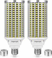 "DragonLight" 60 W itin ryškios kukurūzų šviesos LED lemputės (200 W MH/HPS pakaitalas) - E27/E40 Edisono LED lemputė - 6000 K šaltai balta 7200 LM, skirta komerciniam apšvietimui - garažo dirbtuvėms, biurui, kiemui (2 vnt.)