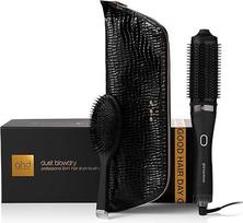 "ghd Duet Blowdry" šventinis dovanų rinkinys - "2-in-1" plaukų džiovintuvo šepetys su ovalo formos šepetėliu ir karščiui atspariu krepšeliu, nepažeidžiami karščio