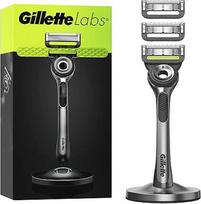 "Gillette Labs" šveičiamoji juostelė, "Gillette" vyriškas skustuvas 1 rankena, 3 peiliukai su aukščiausios kokybės magnetiniu laikikliu