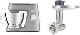 "Kenwood Titanium Chef Baker KVC85.004SI" virtuvinis kombainas su integruotomis svarstyklėmis ir KAX 950 ME mėsmalė - "Kenwood" virtuvinių kombainų priedai