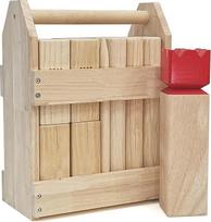 "Kubb Game" metimų žaidimas Kietmedžio žaidimas "Viking Game Premium Rubber Wood Backyard Throwing Toy (Red King, reguliaraus dydžio)