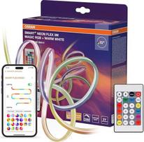 "OSRAM Smart WiFi Neon Flex Flex" lanksti LED juosta, 3 m, valdoma per WLAN, "Magic RGB" įvairioms spalvoms ir šviesos efektams, 830 šiltos baltos spalvos, su nuotolinio valdymo pulteliu, 14 W, IP44, LED nekeičiami