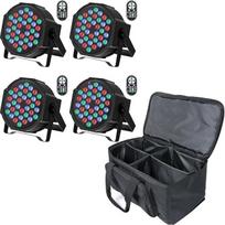 4 x LED Par žibintai su Par Bag, RGB 36 LED prožektorius, scenos šviesa su nuotolinio valdymo pulteliu ir garso įjungimo režimu, diskotekų šviesa DJ barui, vestuvėms, gimtadieniams, vakarėliams, festivaliams