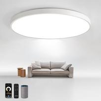 54 W LED lubų šviestuvas su nuotolinio valdymo pulteliu 3000 K - 6500 K itin plonas skersmuo 50 x 4 cm plokščias apvalus lubų šviestuvas, suderinamas su "Alexa" "Google Home" "WiFi" šviestuvas gyvenamajam kambariui miegamajam