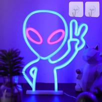 Alien-Neonlichter, LED-Neonschilder für Wanddekoration, Neonlicht-Schild, Alien-Akku/USB-betriebene Wand-Neonlichter für Herren, Schlafzimmer, Dekoration für Zuhause, Spielzimmer, Bar, Party