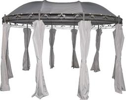 greemotion 128802 Nancy pilkas sodo paviljonas 3x4 m renginių turas iš metalo, pagamintas iš metalinės sodo palapinės, atsparus vandeniui ir apsaugotas nuo UV spindulių 50 prabangus sodo paviljonas, šviesiai pilkas