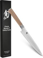 KAI Shun Classic White japoniškas virtuvinis peilis 15 cm ilgio ašmenimis - 32 sluoksnių VG MAX damasko peilis - 61 (±1) HRC, Pakka medinė rankena - pagamintas Japonijoje - mažas virtuvinis peilis