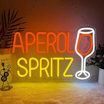 Kokteilių neoninis ženklas, "Aperol Spray Bar" LED ženklai sienų apdailai, kokteilių neoninis ženklas namų barui, klubui, vakarėliui, vyro urvui, dovana moterims vyrams, USB maitinimas (16,4 x 10,6 colių)
