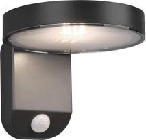 Reality Leuchten Posadas R22251142 LED saulės lauko sieninis šviestuvas Plastikinis antracito spalvos su 4,5 W LED judesio jutiklio sieniniu šviestuvu